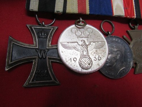  German WWI, WWII 6 Place Medal Bar, Olympic Medal, Some Assembly Required — image 3
