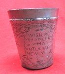 British WWI Trench Art Engraved Aluminum Drinking Cup, Christmas 1915, …