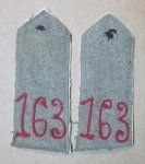 German WWI, Hollywood Shoulder Straps, 163rd Rgt, Pair
