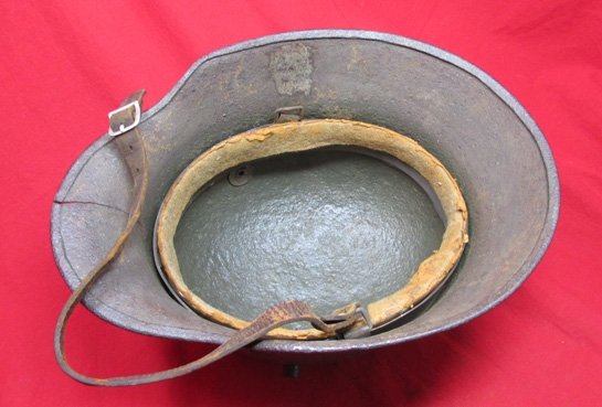  German WWII M1916 Pattern Steel Helmet Relic, SS & RZM Marked Skirt — image 5