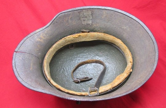  German WWII M1916 Pattern Steel Helmet Relic, SS & RZM Marked Skirt — image 8