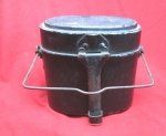 German WWII Black Painted Aluminum Two-Piece Messkit