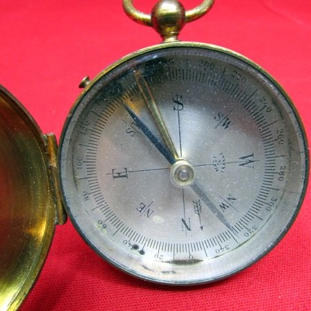  French Made Brass Pocket Compass, WWI Era — image 3