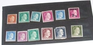 High Denomination Hitler Stamps x 12