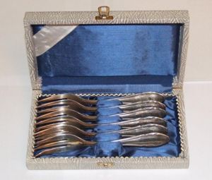SS Silver Cake Fork Set - Cased