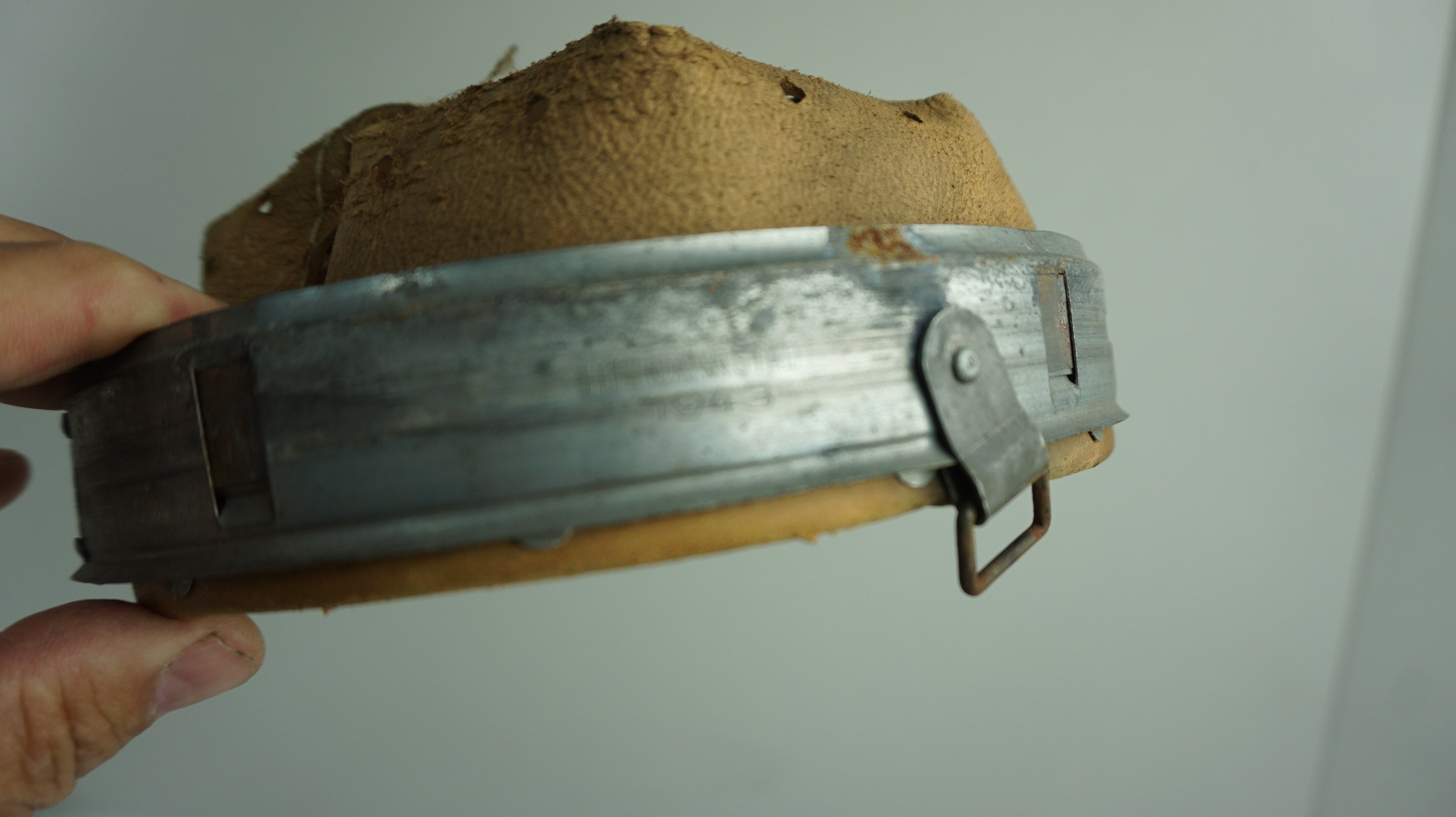 Wehrmacht Helmet Liner (Stahlhelm Innenfutter). Size 64.The leather is size '56' marked, — image 5