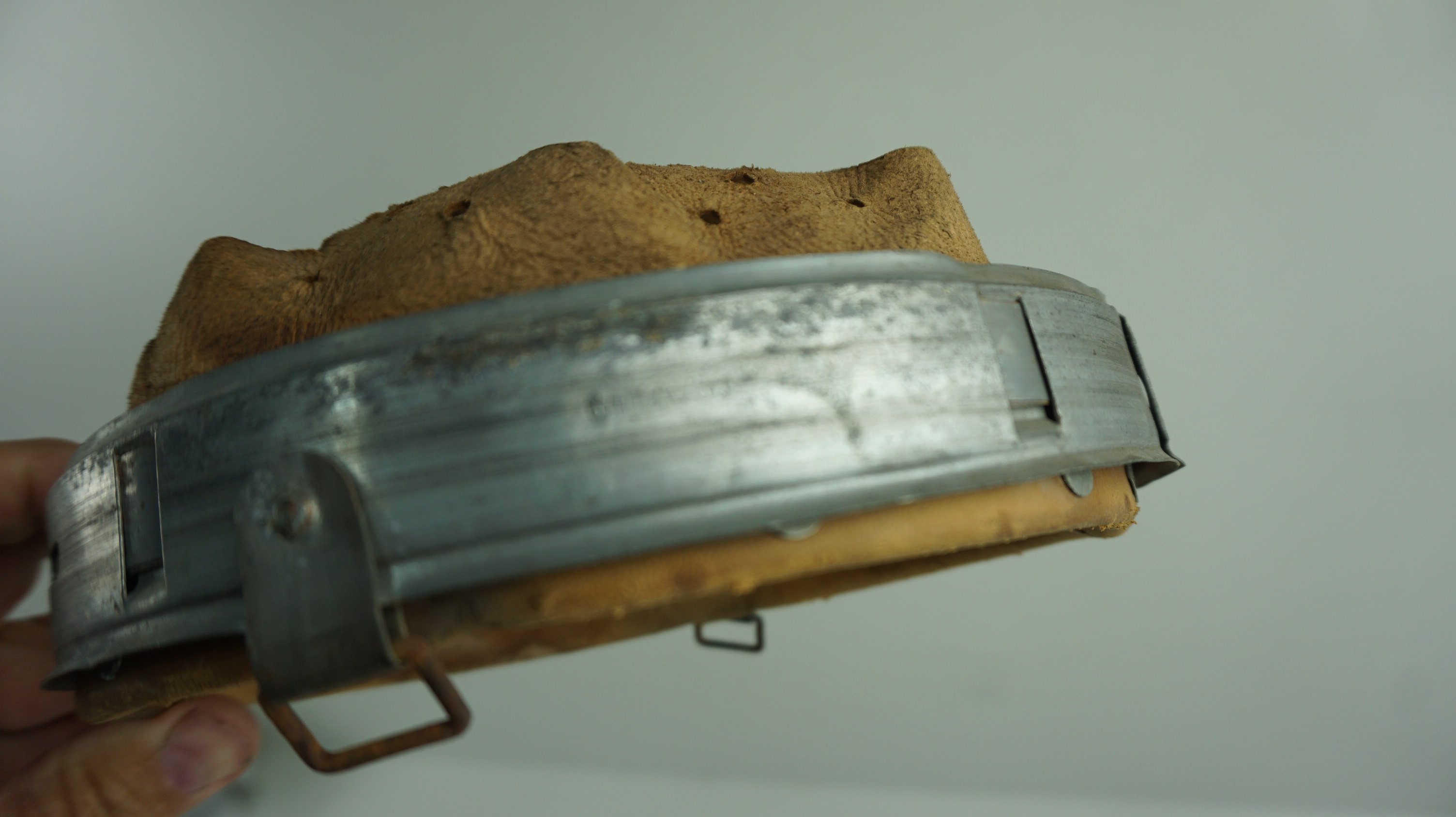 Wehrmacht Helmet Liner (Stahlhelm Innenfutter). Size 64.The leather is size '56' marked, — image 6