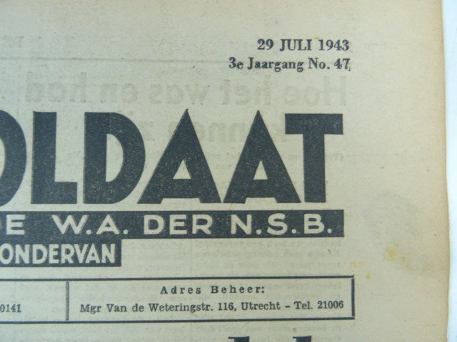Dutch NSB Newspaper De Zwarte Soldaat,29 Juli 1943. — image 2