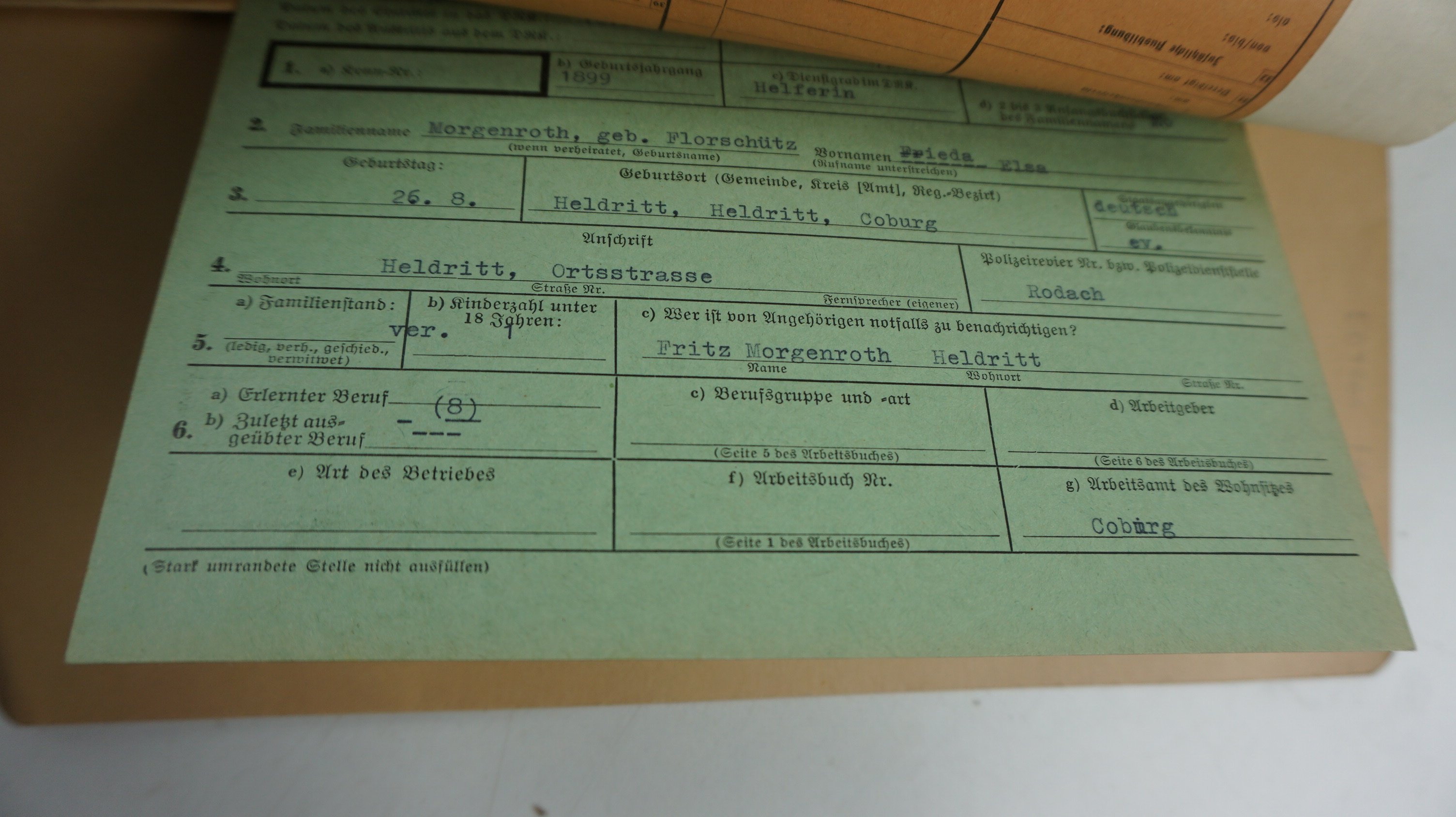 DRK Lot.'Schwesternhelferin' nurse helpers cap and papers'' — image 5