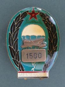 Hungary Pre 1990 Parachute Master 1500 Jumps Badge