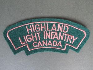 Canada Army Post WW2 Highland Light Infantry Shoulder Title