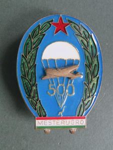 Hungary Pre 1990 Parachute Master 500 Jumps Badge