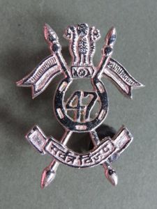 India Army Post 1947 '47th Armoured Regiment' Headdress Badge