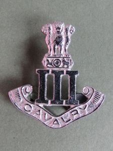 India Army Post 1947 '3rd Cavalry' Headdress Badge