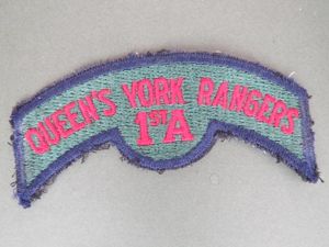 Canada Army Queen's York Rangers (1st American) Shoulder Title