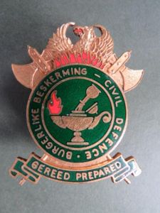 South Africa Civil Defence Cap Badge