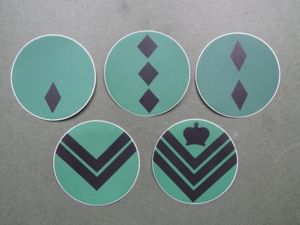 British Army 1970's N.B.C. Suit 'Stick On' Rank Badges