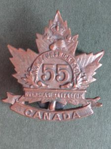 Canada WW1 C.E.F. 55th (New Brunswick and Prince Edward Island) …