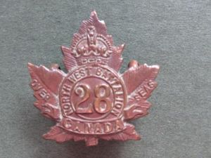 Canada WW1 C.E.F. 28th (The North West) Infantry Battalion Collar …
