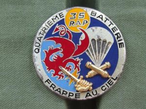 France 4 Battery 35e R.A.P. (Regiment d Artillerie Parachutiste) Pocket …