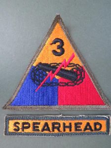 USA Army WW2 / 1950's 3rd Armoured Division Arm Patch