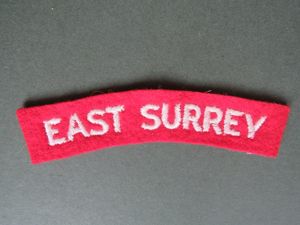 British Army Post WW2 The East Surrey Regiment Shoulder Title
