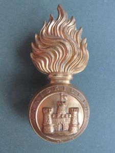 British Army Royal Inniskilling Fusiliers Fur Cap Grenade Badge