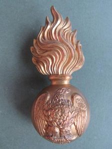 British Army Royal Irish Fusiliers Fur Cap Grenade Badge