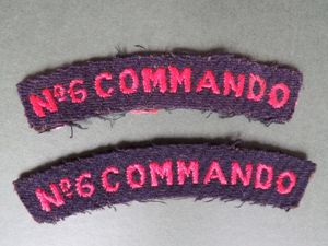 British Army WW2 No 6 Commando Shoulder Titles
