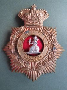 British Army 1881-1901 The Norfolk Regiment Helmet Plate