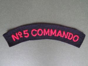 British Army WW2 No 5 Commando Shoulder Title