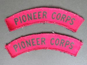 British Army WW2 Pioneer Corps Shoulder Titles