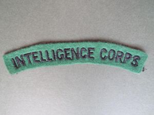 British Army Post WW2 Intelligence Corps Shoulder Title
