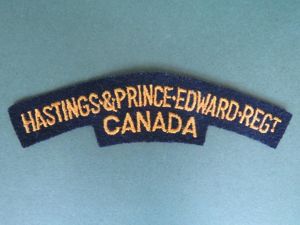 Canada Army WW2 Hastings & Prince Edward Regiment Shoulder Title