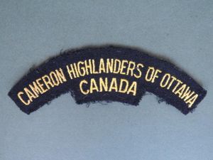 Canada Army Post WW2 The Cameron Highlanders of Ottawa Shoulder …