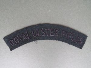 British Army Post WW2 The Royal Ulster Rifles Shoulder Title