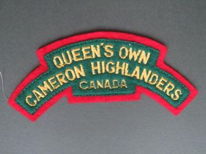 Canada Army Post WW2 The Queen's Own Cameron Highlanders Shoulder …