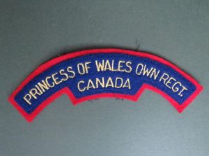 Canada Army Post WW2 Princess of Wales Own Regiment Shoulder …