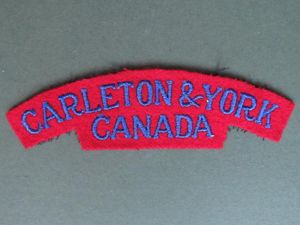 Canada Army WW2 Carleton & York Regiment Shoulder Title