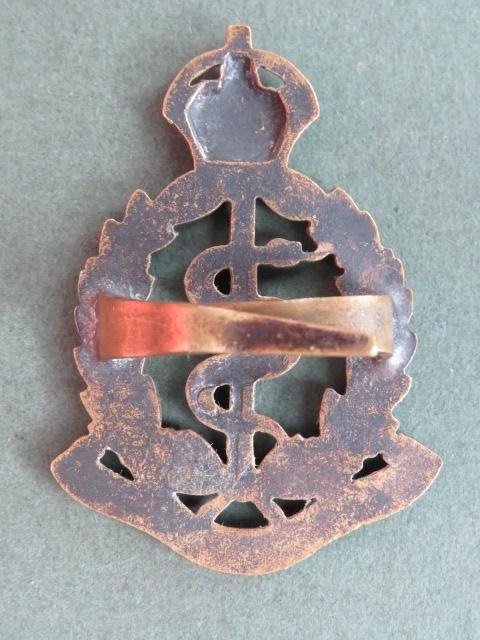 British Army WW1 Period Royal Army Medical Corps Officer's Service Dress Cap Badge — image 2