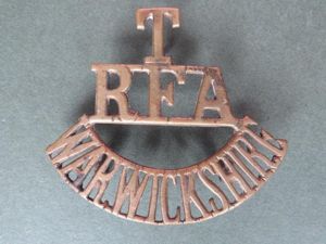 British Army Pre WW1 Royal Field Artillery Territorial WARWICKSHIRE Shoulder …