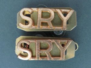 British Army Sherwood Rangers Yeomanry Officers Shoulder Title