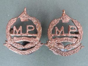 Zimbabwe Army Military Police Collar Badges