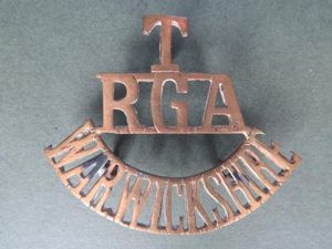 British Army Royal Garrison Artillery 'WARWICKSHIRE' Territorial Shoulder Title