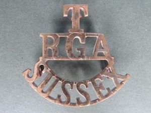 British Army Royal Garrison Artillery 'SUSSEX' Territorial Shoulder Title