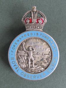 Royal Observer Corps Pre 1953 Lapel Badge