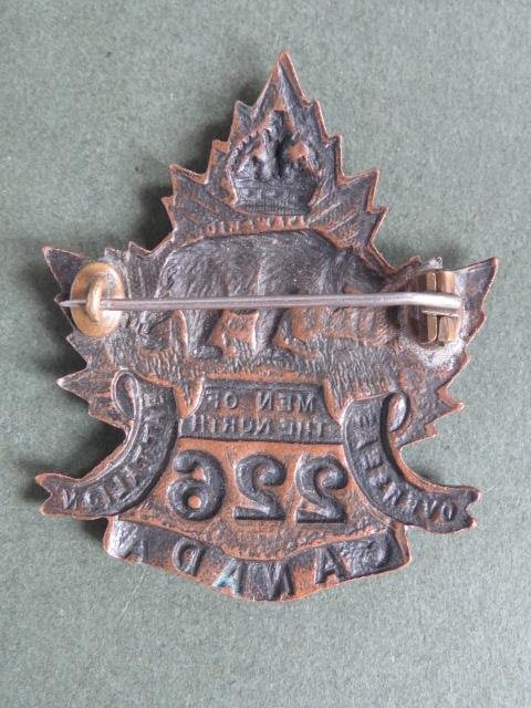 Canada WW1 CEF 226th Overseas Infantry Battalion Cap Badge — image 2