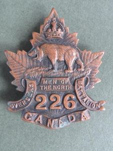 Canada WW1 CEF 226th Overseas Infantry Battalion Cap Badge