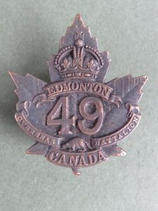 Canada WW1 CEF 49th Overseas Infantry Battalion Cap Badge