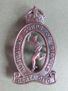 Australia Army 1930-1942 Australian Corps of Signals Cap & Collar …